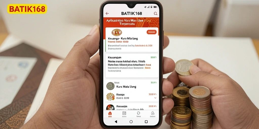 Antarmuka aplikasi BATIK168 untuk Kurs Mata Uang yang informatif.