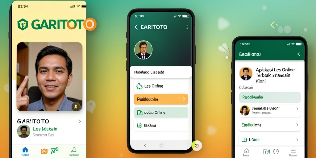 Antarmuka aplikasi GARITOTO untuk pengalaman Les Online yang interaktif.