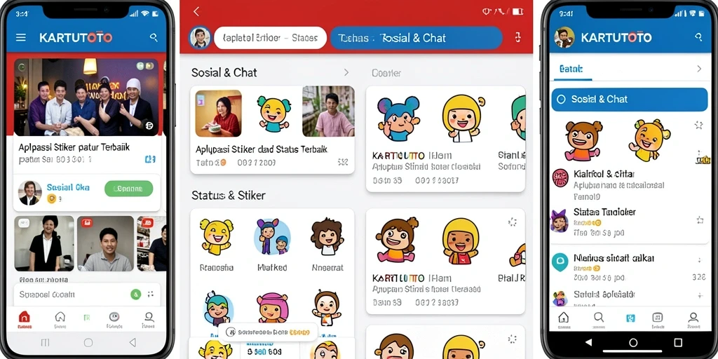 Tampilan KARTUTOTO dengan stiker dan status yang menarik.