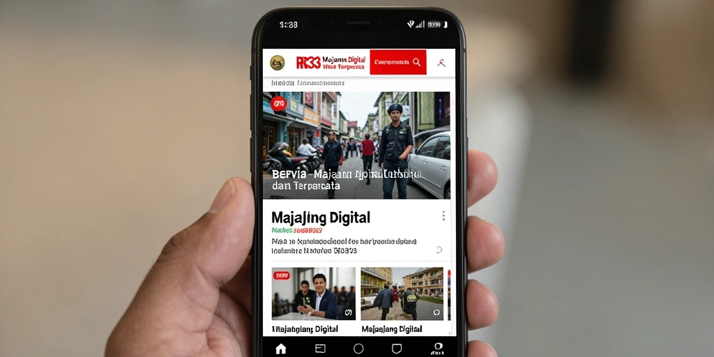 Tampilan antarmuka modern dan fungsi aplikasi Majalah Digital.