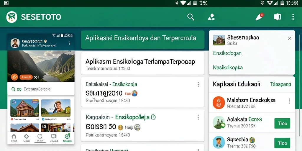 Tampilan antarmuka aplikasi SESETOTO yang menarik dan informatif.