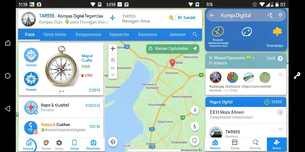 Tampilan antarmuka aplikasi Kompas Digital TAR555 yang ramah pengguna.
