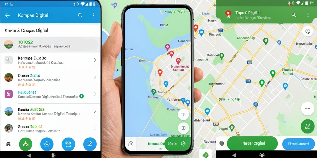 Antarmuka aplikasi TOTO22 dengan fitur kompas digital yang mudah digunakan.