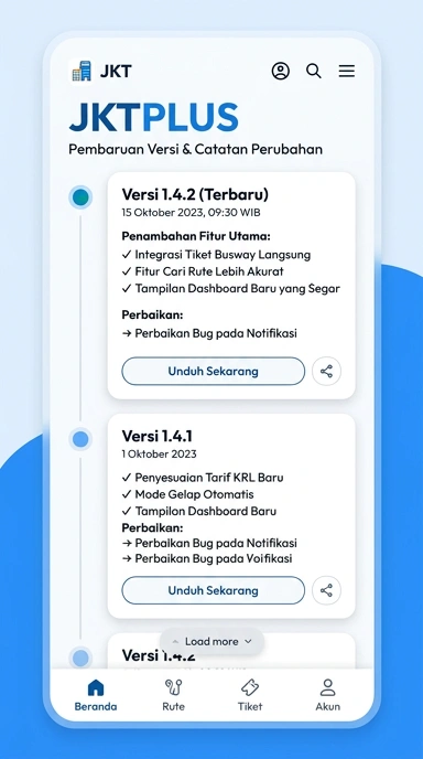 Riwayat Versi jktplus untuk Pengguna Android